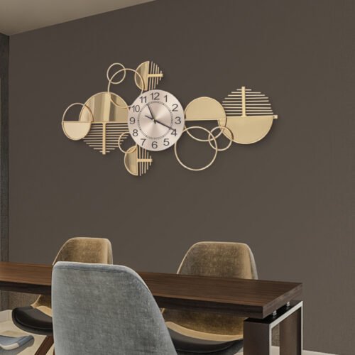 Large Luxury Gold Wall Clock Nordic Style Metal Clocks Home Living Room Decor US