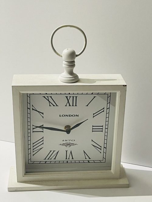 Large Mantel White Clock 19 cm Height