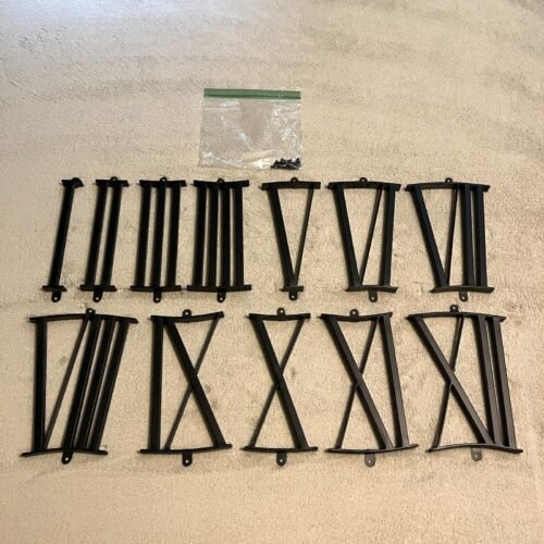 Large Metal Roman Numerals For Clock Making 8” Tall Black W/Screws #1-12