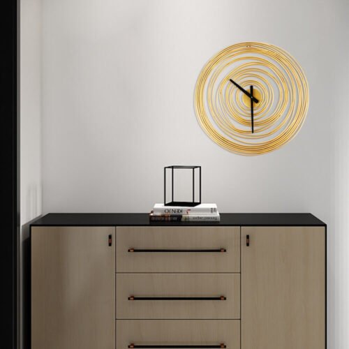 Large Metal Wall Mount Clock Modern Office Home Shop Art Decor Silent Movement