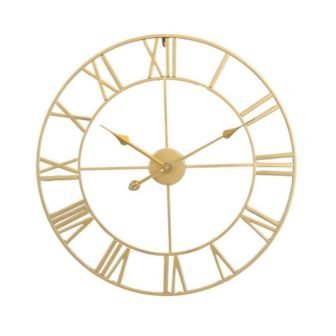 Large Modern Metal Wall Clocks Rustic Round Nearly Silent Little Ticking Battery...