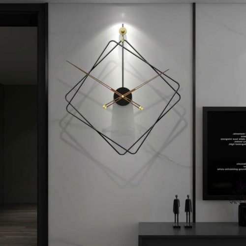 Large Modern ,Wall Clock 'Twins', Minimalistic Metal Design Silent Mechanism