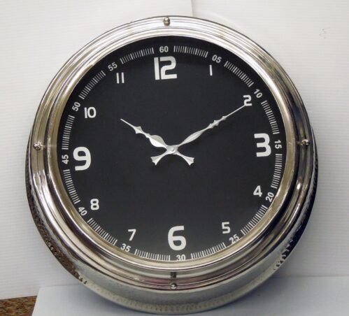 LARGE NICKEL- FINISH WALL 16" CLOCK