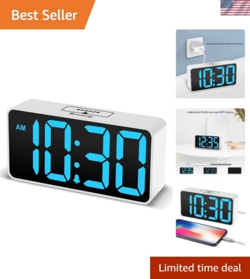 Large Number Display Alarm Clock with Adjustable Volume & Night Light Function