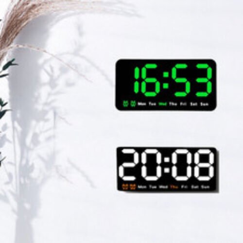 Large Screen Alarm Clock Modern Digital LED Desk Alarm Clock Thermometer 12/24H