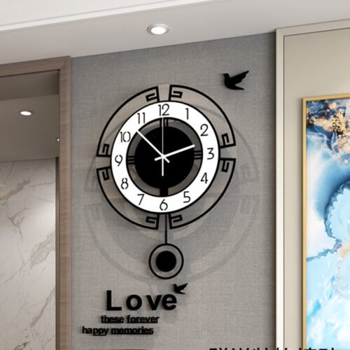 Large Swing Wall Clock Modern Nordic Living Room Silent Pendulum Wall Clock