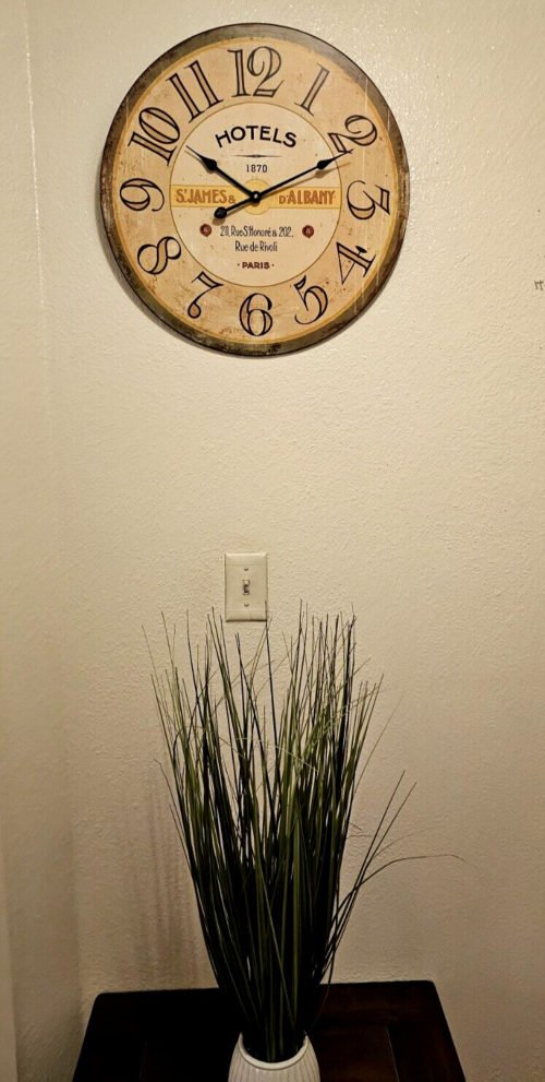 Large Vintage 18" Wall Clock Home Decor Living Room Round Hotel Lobby decor