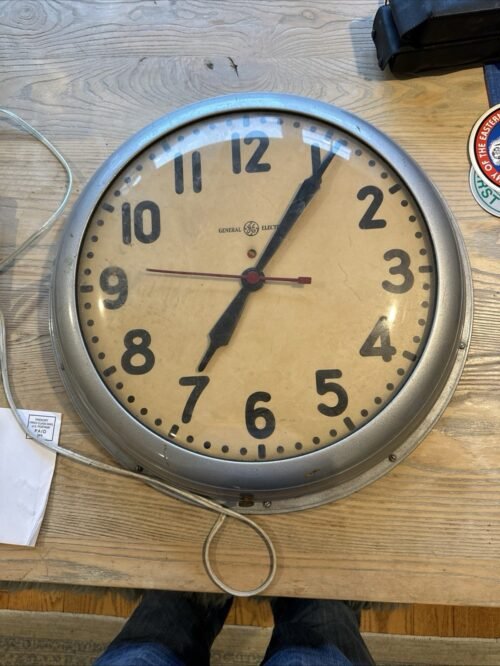 Large Vintage GE School Wall Clock - General Electric 20 Inch