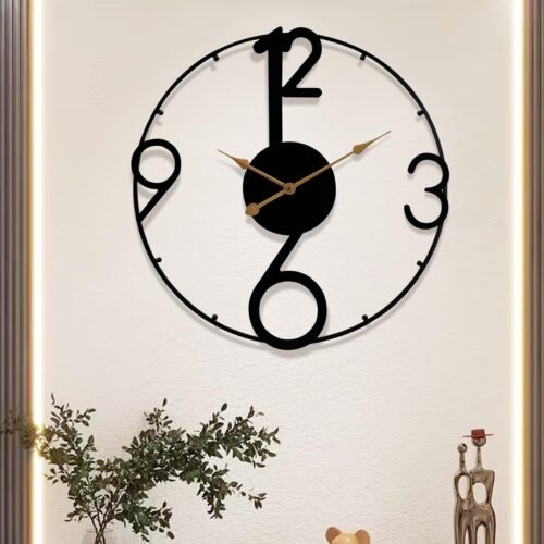 Large Wall Clock23inch Metal Decorative Wall ClocksSilent Quality Quartz Wall...