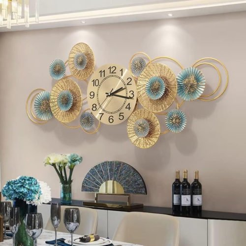 Large Wall Clock 36 Inch Metal Modern Silent No-Ticking Wall Clocks Creative Dec
