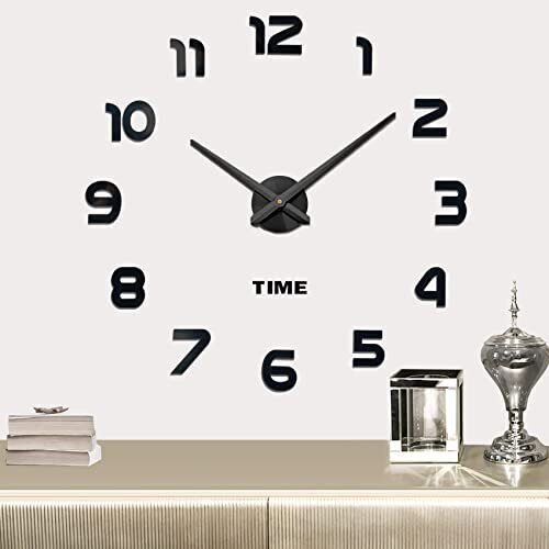 Large Wall Clock Battery Operated Diy Wall Clock For Modern Decorative Living Ro