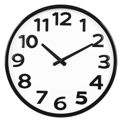 Large Wall Clock Battery Operated Silent Non-Ticking Easy to Read Quartz Anal...