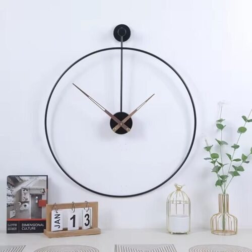 Large Wall Clock Big Giant Open Face Round Clock Home Metal Dial Wall Decoration