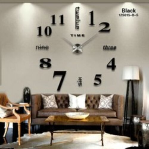 Large Wall Clock Big Watch Decal 3D Stickers Roman Numerals DIY Wall Modern room