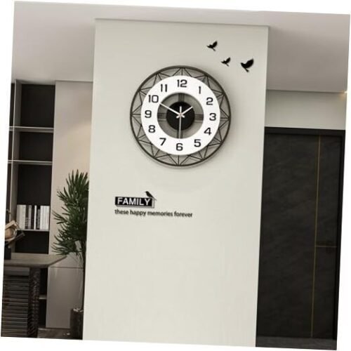 Large Wall Clock for Living Room Decor Modern Round Decorative Contemporary
