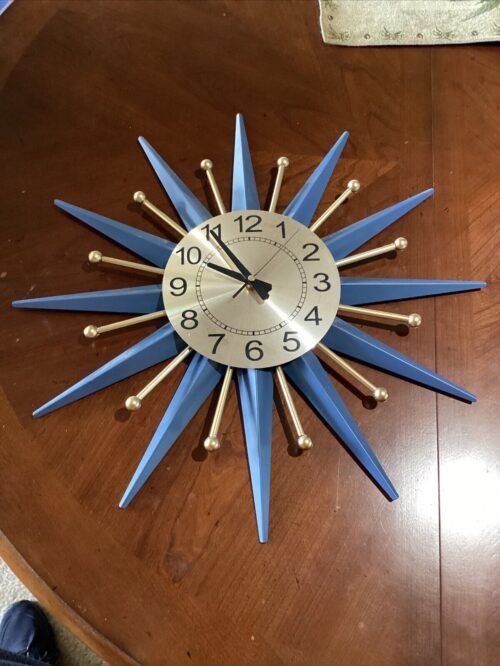 Large Wall Clock Metal Decorative, Mid Century Silent Non-Ticking Big Clocks