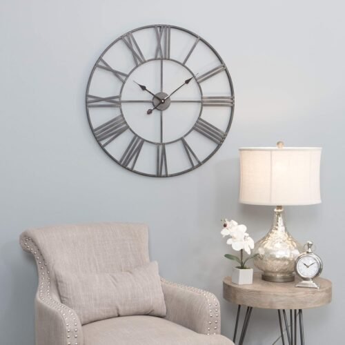 Large Wall Clock Modern Farmhouse Industrial Round 30 Inch Oversized Home Decor