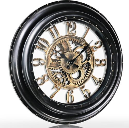 Large wall clock Ornate 18 inches Three dimensional Big numbers For living room
