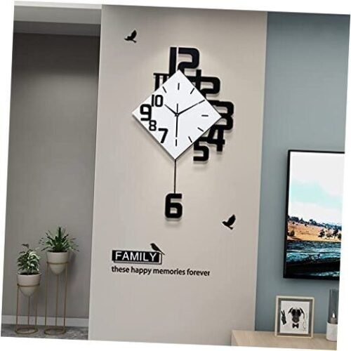 Large Wall Clocks for Living Room Decor Silent Pendulum Wall Clocks 25inch