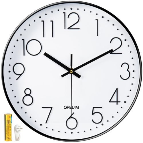 Large Wall Clock Silent Indoor Outdoor Battery Powered Analog For Office Home