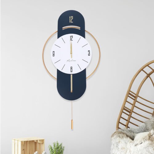 Large Wall Clocks Modern Wood Metal Silent Decoration Battery Operated Indoor