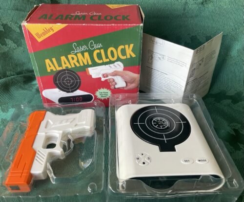 Laser Plastic Gun Alarm Clock “ Zap Those Morning Blues” by Wesley 2018