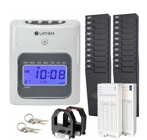 Lathem 400E Top Feed Electronic Time Clock Kit-New In Box