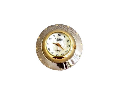 Lavoni Japan Movement Miniature Desk Clock Watch Paperweight Silver NWOT 2"x1"