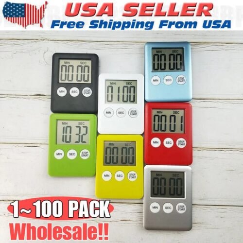 LCD Digital Kitchen Cooking Timer Count-Down Up Clock Loud Alarm Magnetic Lot