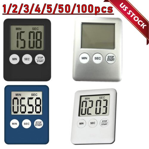 LCD Digital Kitchen Cooking Timer Count-Down Up Clock Loud Alarm Magnetic Lot