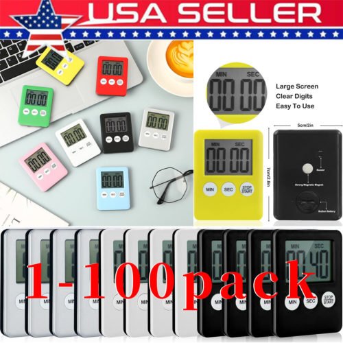 LCD Digital Kitchen Cooking Timer Count-Down Up Clock Loud Alarm Magnetic Lot