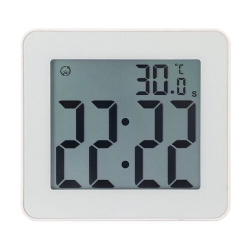 LCD Digital Waterproof Bathroom Wall Clock Shower Clock Timer TemperatureDisplay