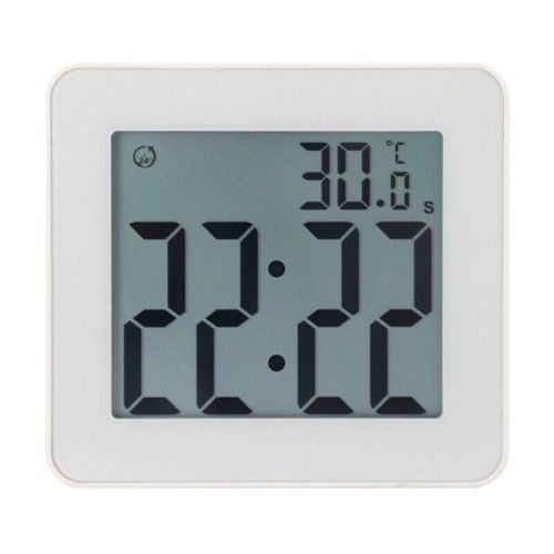 LCD Digital Waterproof Bathroom Wall Clock Shower Clock Timer TemperatureDisplay