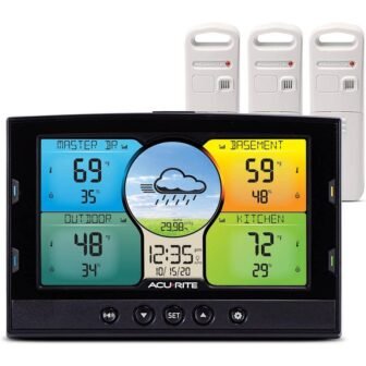 LCD Multi-Room Weather Station with Wireless Indoor/Outdoor Thermometer and Digital Display with...
