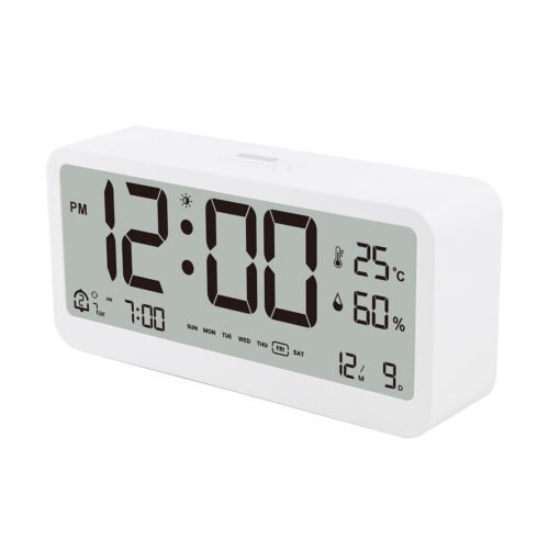 LCD Smart Digital Desktop Alarm Clock Snooze Wake Up Desk & Night Stand Clock