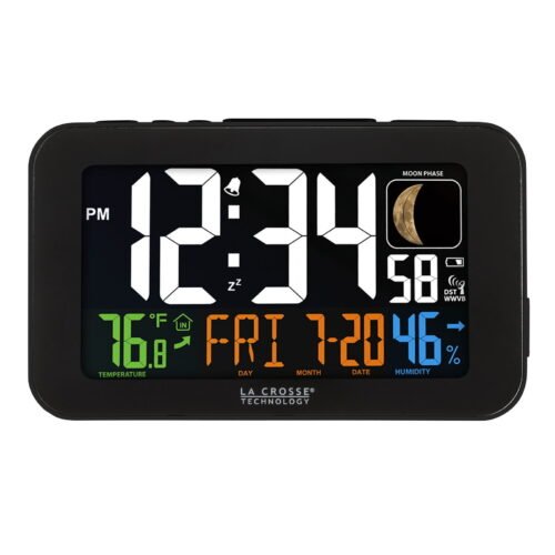 Led Alarm Clocks W/ Temperature & Humidity Digital Atomic Color Alarm Practical