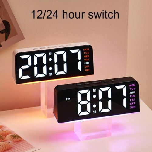 LED Alarm Clock with Stylish Design and Temperature Monitoring Features
