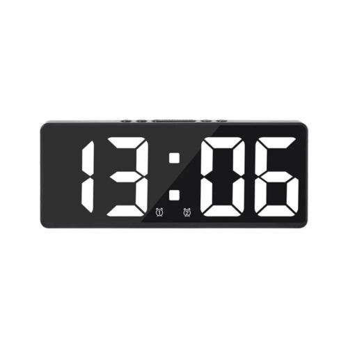 LED Clock Colourful Luminous Temperature Alarm Clock Creative Voice Control US