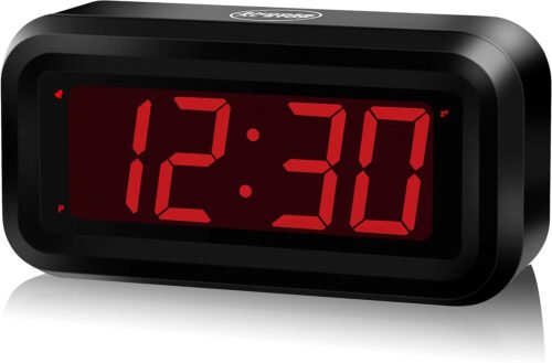LED Digital Alarm Clock, Battery Operated, Adjustable Brightness, Night Mode