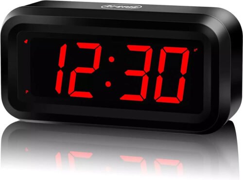 LED Digital Alarm Clock Battery Operated Only Small for Bedroom/Wall/Travel