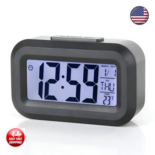 LED Digital Alarm Clock Small Desktop Clock for Kids Bedroom Bedside Table Home