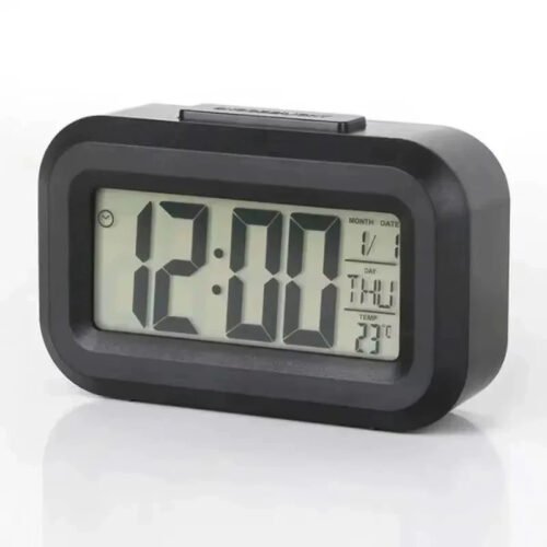 LED Digital Alarm Clock Snooze Backlight Calendar Time Display Table Desktop