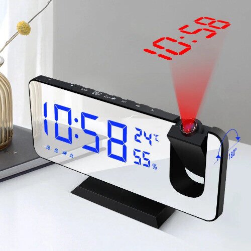 LED Digital Alarm Clock Table Watch Electronic Desktop Clocks USB Wake Up FM