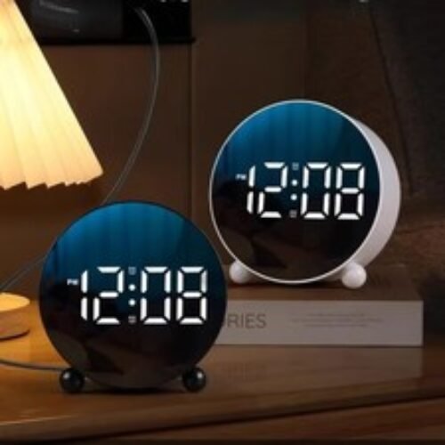 LED Digital Clock Bedside Table Alarm Clocks Time Display Adjustable Brightness