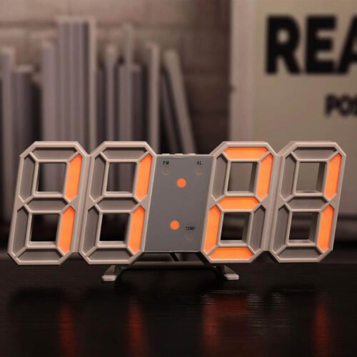 LED Digital Desk Alarm Clock Silent 3D Digital Wall Clock Desktopfor Living