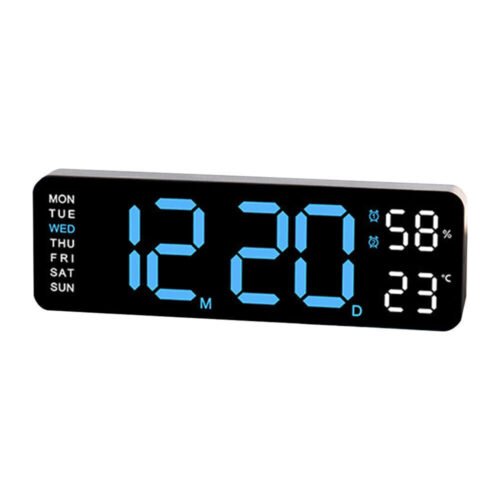 LED Digital Large Display Wall Desk Alarm Clock With Calendar Temperature Date
