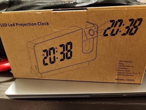 LED Digital Projection Alarm Clock Temperature Date Snooze Ceiling Projector