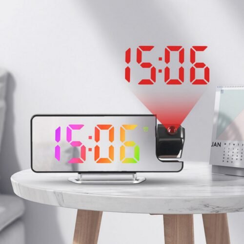 LED Digital Projector Projection Snooze Dual Alarm Clock FM Radio Timer USB