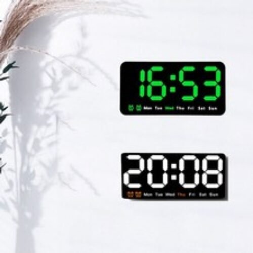 LED Digital Wall Clock w/ Temperature Display Large Screen Alarm Clock For Home