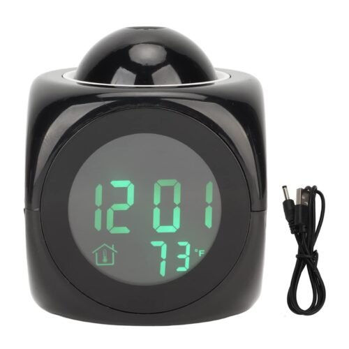 LED Display Projection Alarm Clock Digital Clock with Projector Mini Voice Ti